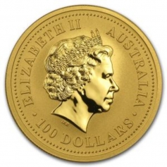 Золотая монета Австралии 100 Dollars  Лунный календарь I-"Год Собаки" 2006 год 1oz 1 унция