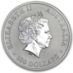 Платиновая монета 100 долларов "Утконос", 31,1г., Австралия 